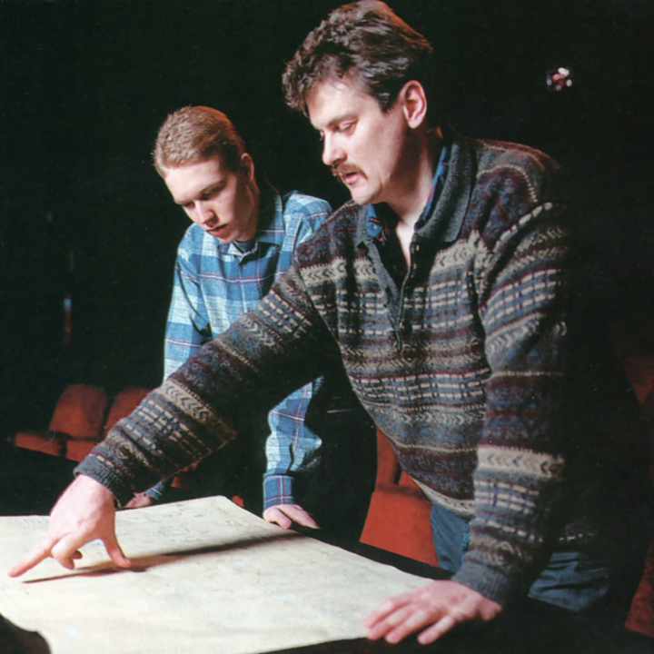 Lars Berg showing Lars Wernlund how Capture is used at Folkteatern in Gothenburg